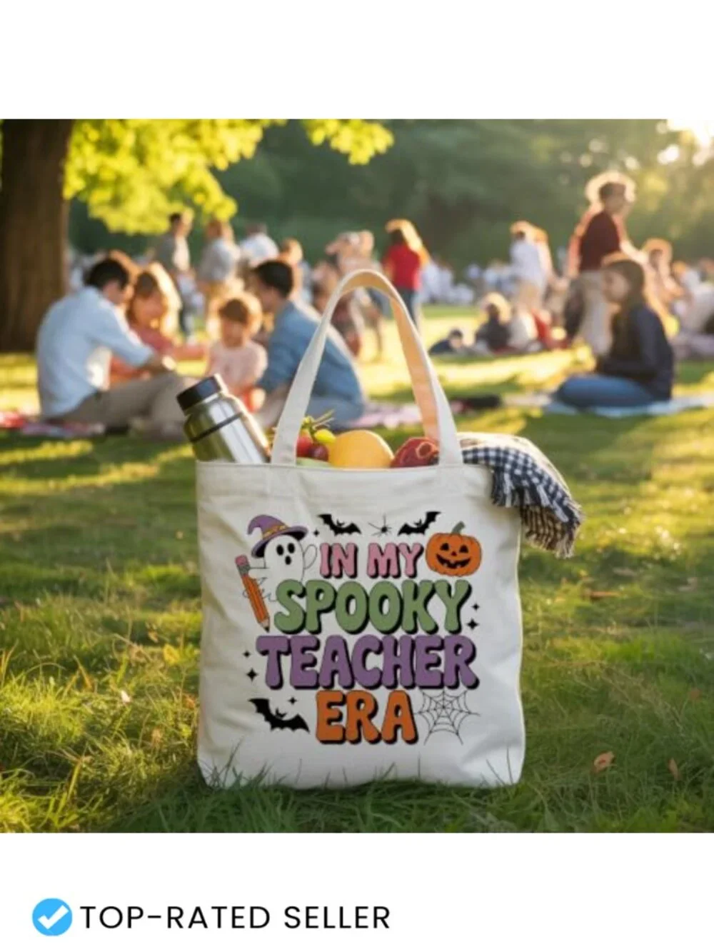 Canvas Tote Bag for Women Halloween Work Bag Laptop Shopper Shoulder